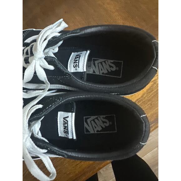 Vans old skool 500417 mens black/true white lace up sneakers top toe is veloure - Picture 7 of 9